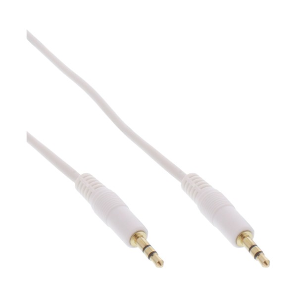 Klinke Kabel, 3,5mm Stecker / Stecker, Stereo, weiß / gold, 5m