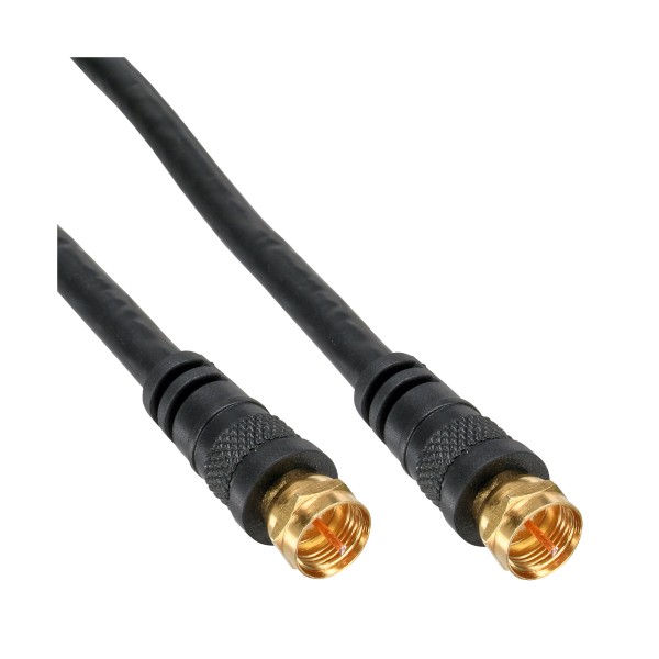 SAT-Anschlusskabel, 2x geschirmt, 2x F-Stecker, >85dB, schwarz, 10m