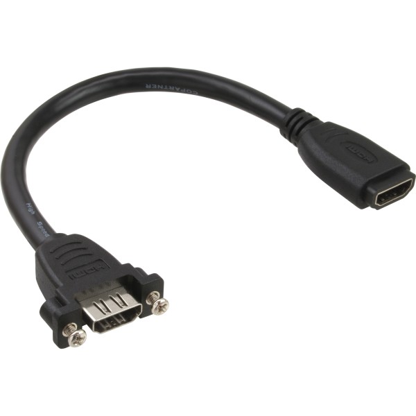 HDMI Adapterkabel zum Einbau, HDMI A Buchse/Buchse, 0,2m