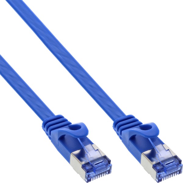 Patchkabel flach, U/FTP, Cat.6A, blau, 1,5m