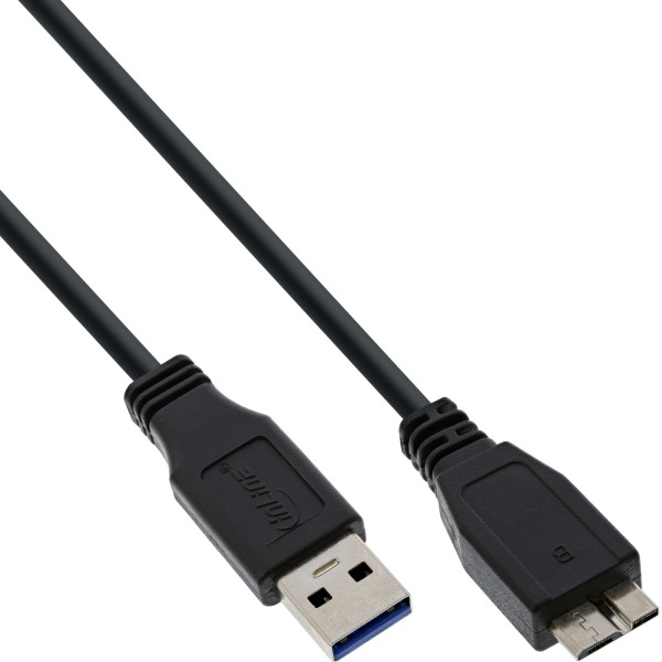 USB 3.0 Kabel, A an Micro B, schwarz, 2m