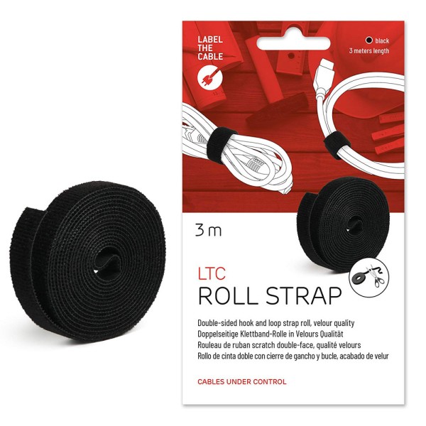 Label-the-cable Klettbandrolle LTC Roll Strap, 3m, schwarz