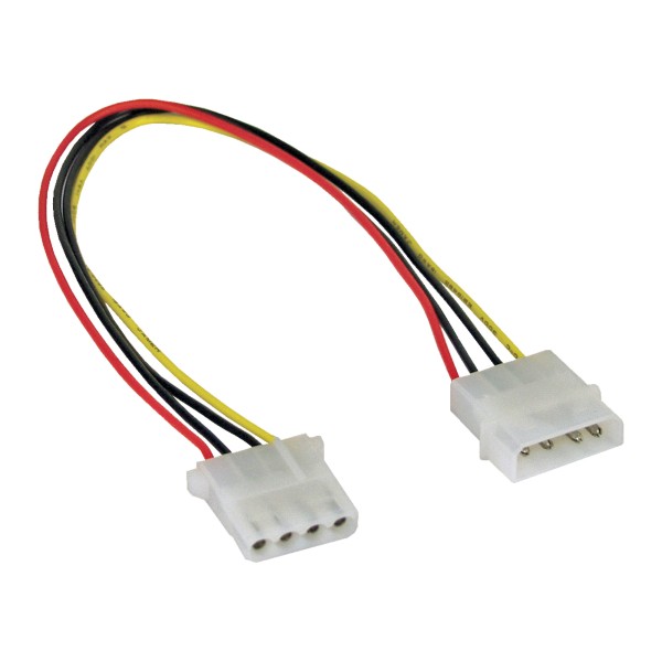 Strom Verlängerung intern, 13,34cm (5,25") 4pol Stecker / Buchse, 0,5m