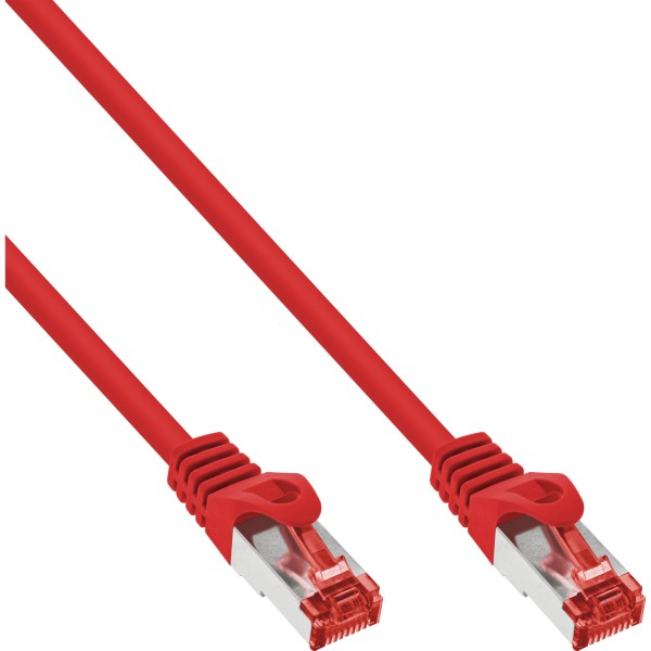 Patchkabel, S/FTP (PiMf), Cat.6, 250MHz, PVC, Kupfer, rot, 0,5m