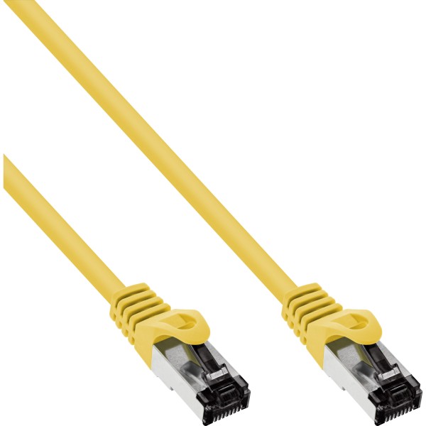 Patchkabel, S/FTP (PiMf), Cat.8.1, 2000MHz, halogenfrei, Kupfer, gelb, 0,5m