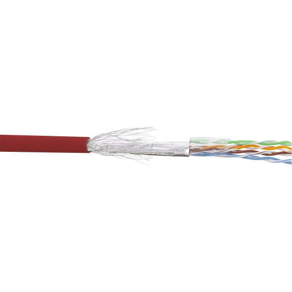 Patchkabel Cat.5e, rot, SF/UTP, AWG26, PVC, 100m