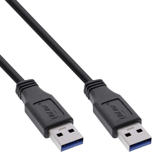 USB 3.0 Kabel, A an A, schwarz, 0,3m