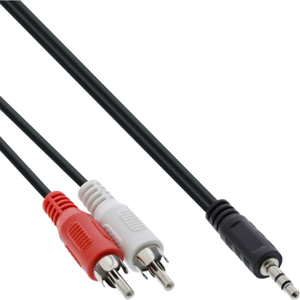 Cinch/Klinke Kabel, 2x Cinch Stecker an 3,5mm Klinke Stecker, 3m