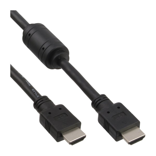 HDMI Kabel, HDMI-High Speed, Stecker / Stecker, schwarz, mit Ferrit, 5m