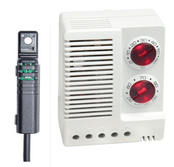 Elektronischer Hygrotherm ETF 012 ext. Sensor 2 m DC 24-48 V, 0 - +60 °C, 50-90 % rF