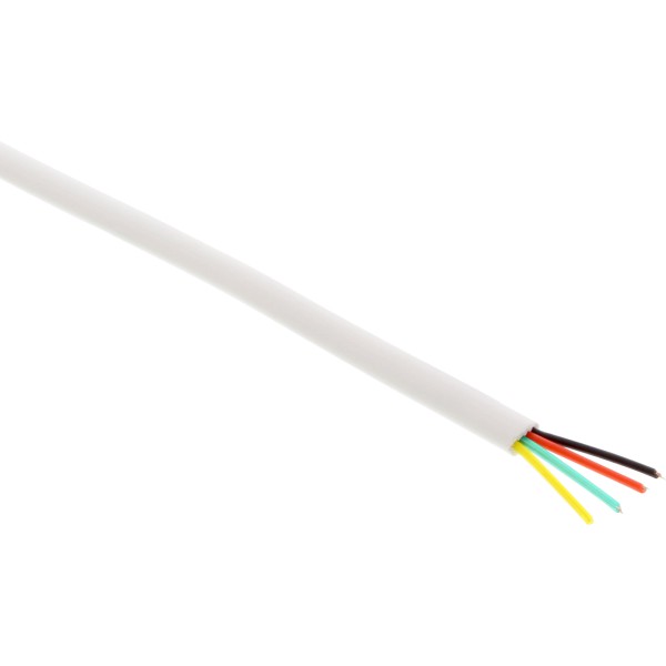 Modularkabel, 4adrig Flachband weiß, 100m Ring