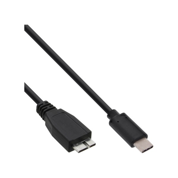 USB 3.1 Kabel, Typ C Stecker an Micro-B Stecker, schwarz, 2m