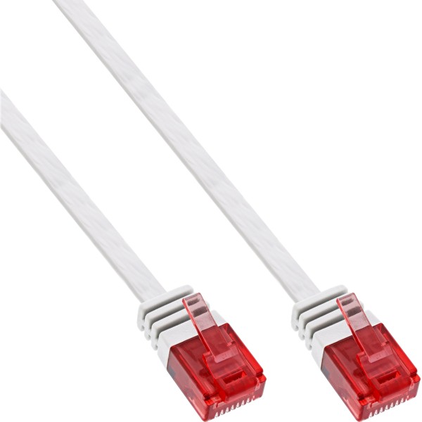 Patchkabel flach, U/UTP, Cat.6, weiß, 1m