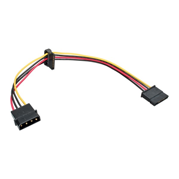 Strom Kabel intern, 1x 13,34cm (5,25") an 2x 15pol SATA, 0,3m