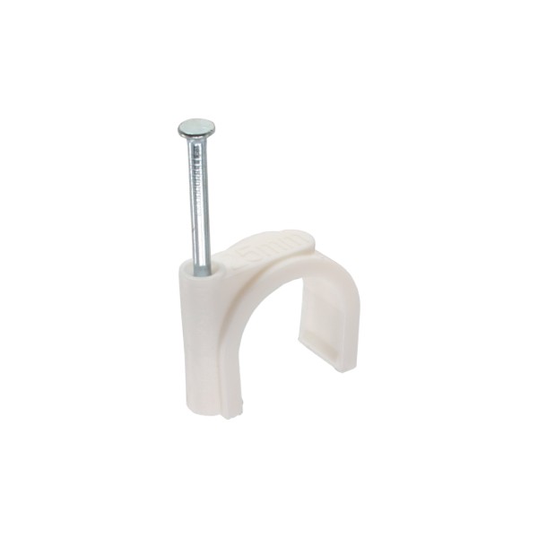 Kabelschelle 10mm rund, weiß, 100 Stück