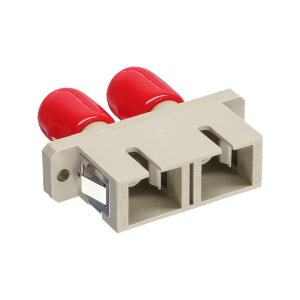 LWL Kupplung, Duplex ST/SC, multimode, beige, Keramik-Hülse, zum Einbau