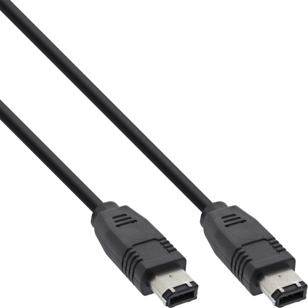 FireWire Kabel, IEEE1394 6pol Stecker / Stecker, schwarz, 5m