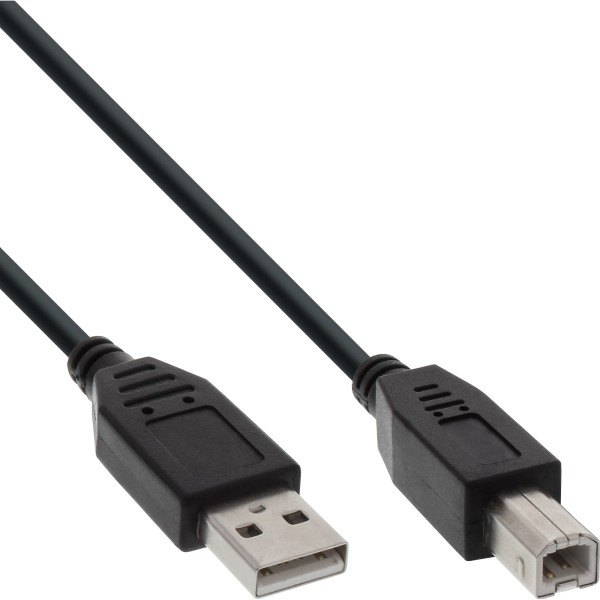 USB 2.0 Kabel, A an B, schwarz, 5m