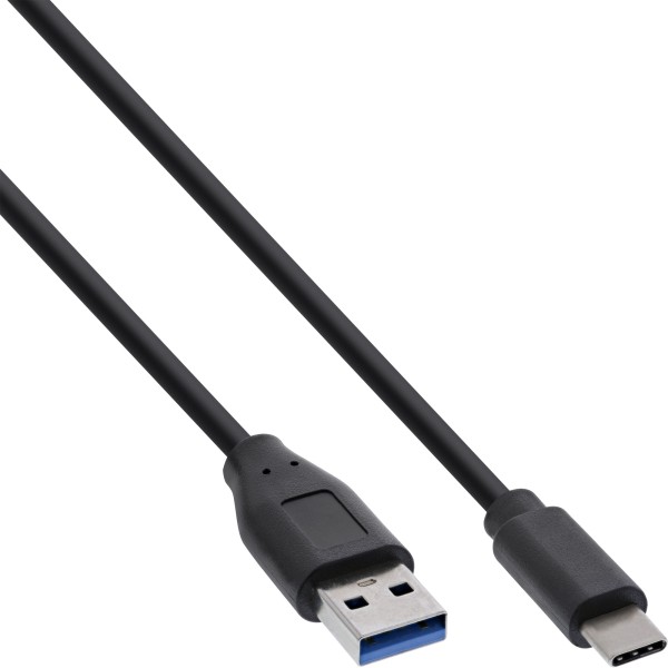 USB 3.1 Kabel, Typ C Stecker an A Stecker, schwarz, 1,5m