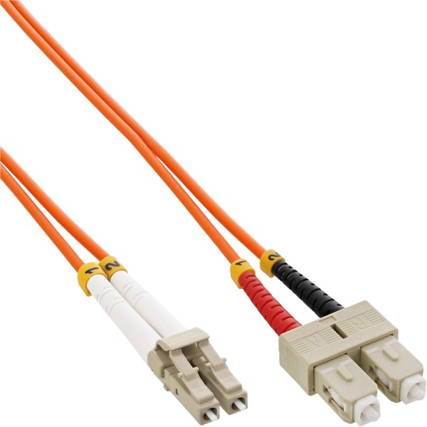 LWL Duplex Kabel, LC/SC, 50/125µm, OM2, 25m
