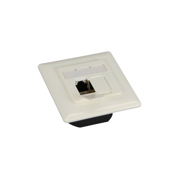 Cat.6 Anschlussdose Unterputz, 2x RJ45 Buchse, RAL9010 weiß, waagrecht