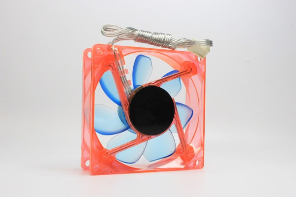 UV LED Case Fan, Lüfter, Orange, Rotor: Blau, 80x80, 12V DC