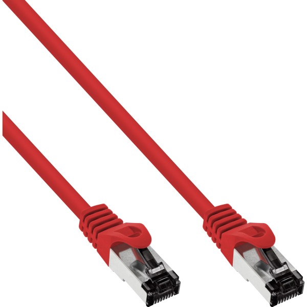 Patchkabel, S/FTP (PiMf), Cat.8.1, 2000MHz, halogenfrei, Kupfer, rot, 0,5m