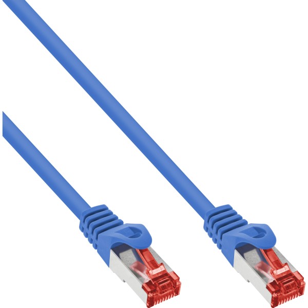 Patchkabel, S/FTP (PiMf), Cat.6, 250MHz, halogenfrei, Kupfer, blau, 0,3m