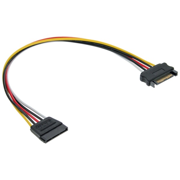 Strom Verlängerung intern, SATA Stecker / Buchse, 0,5m