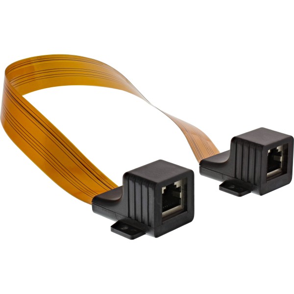 Patchkabel Fensterdurchführung, 2x RJ45 Buchse, ungeschirmt, 0,3m