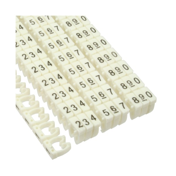 Kabelmarkierer 4mm, Nr.0-9, weiß, 100er Pack