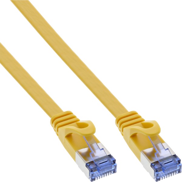 Patchkabel flach U/FTP Cat.6A gelb 0,5m