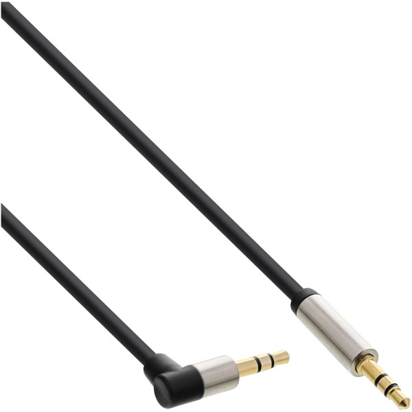 Slim Audio Kabel Klinke 3,5mm ST/ST, gewinkelt, Stereo, 1m