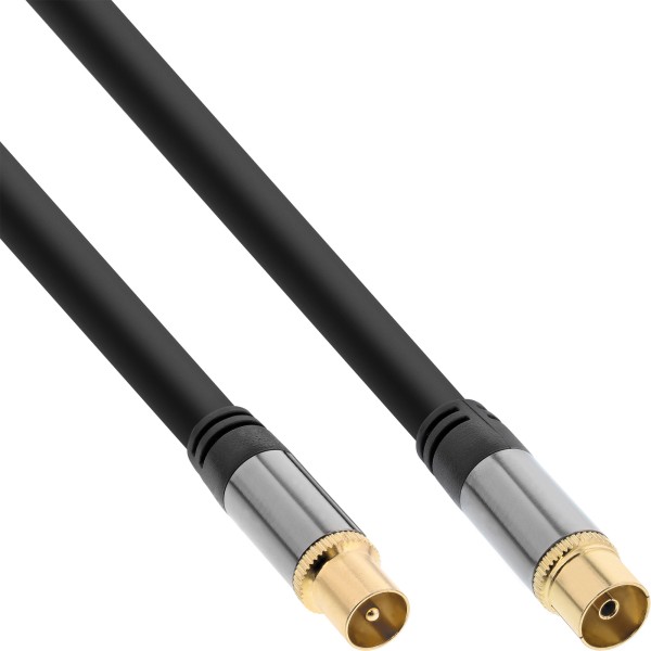 Premium Antennenkabel, 4x geschirmt, >110dB, schwarz, 3m