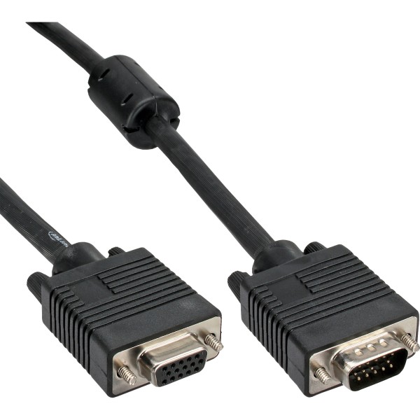 S-VGA Verlängerung, 15pol HD Stecker / Buchse, schwarz, 5m