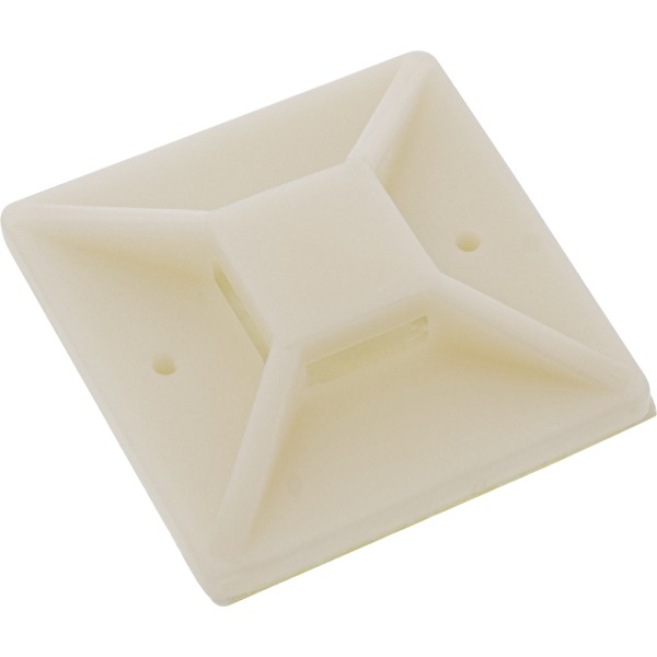 Befestigungssockel für Kabelbinder, 25x25mm, selbstklebend, natur, 10 Stück