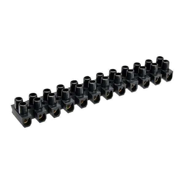 Lüsterklemme 6mm², 12er Reihe, schwarz, 10 Stück