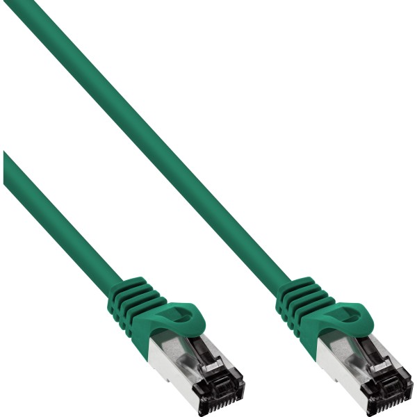 Patchkabel, S/FTP (PiMf), Cat.8.1, 2000MHz, halogenfrei, Kupfer, grün, 0,5m