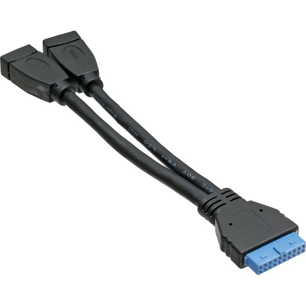 USB 3.0 Adapterkabel, 2x Buchse A auf Pfostenanschluss, 19polig