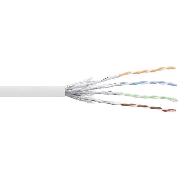 Patchkabel Cat.6 S/FTP (PiMf), weiß, AWG27, PVC, CU, 100m
