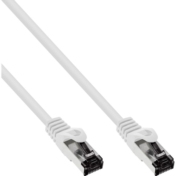 Patchkabel, S/FTP (PiMf), Cat.8.1, 2000MHz, halogenfrei, Kupfer, weiß, 3m