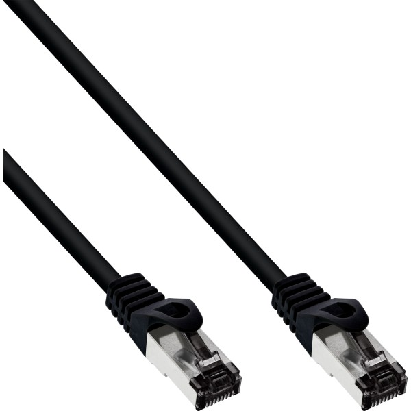 Patchkabel, S/FTP (PiMf), Cat.8.1, 2000MHz, halogenfrei, Kupfer, schwarz, 0,5m
