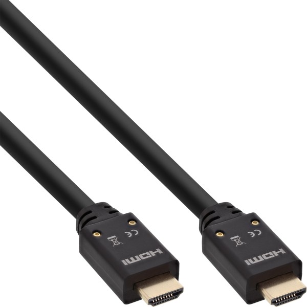 HDMI Aktiv-Kabel, HDMI-High Speed mit Ethernet, 4K2K, Stecker / Stecker, schwarz / gold, 20m