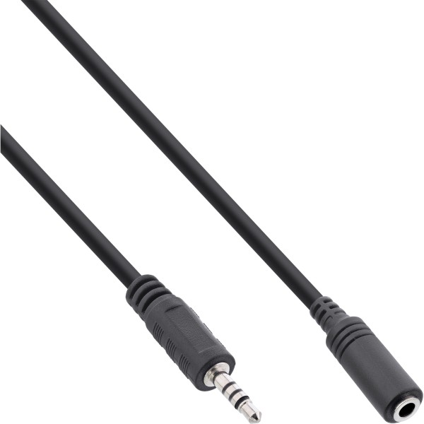 Klinken Adapterkabel 4pol. 2,5mm Stecker -> 4pol. 3,5mm Buchse, 5m