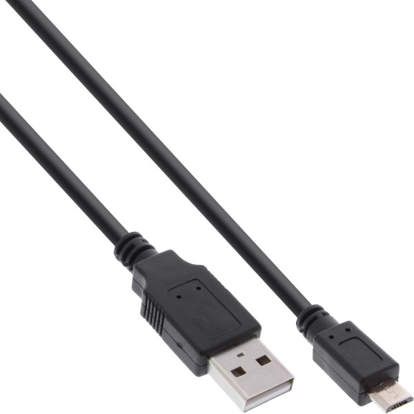 Micro-USB 2.0 Kabel, Schnellladekabel, USB-A Stecker an Micro-B Stecker, schwarz, 1,5m