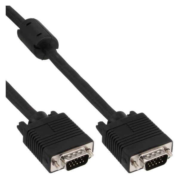 S-VGA Kabel, 15pol HD Stecker / Stecker, schwarz, 5m
