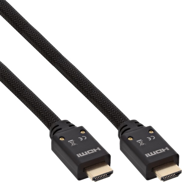 HDMI Aktiv-Kabel, HDMI-High Speed mit Ethernet, 4K2K, Stecker / Stecker, schwarz / gold, 15m