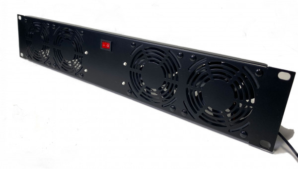 2HE Rackkühler, 4x 80x25mm Lüfter, ~400m³/h max.