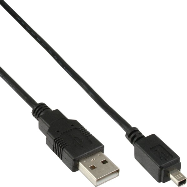 USB Mini-Kabel Stecker A an Mini USB Stecker durchsichtig 2m