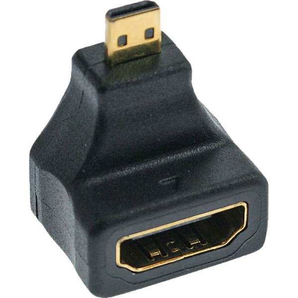 HDMI Adapter, HDMI A Buchse auf Micro HDMI D Stecker, gewinkelt, 4K2K kompatibel, vergoldete Kontakt